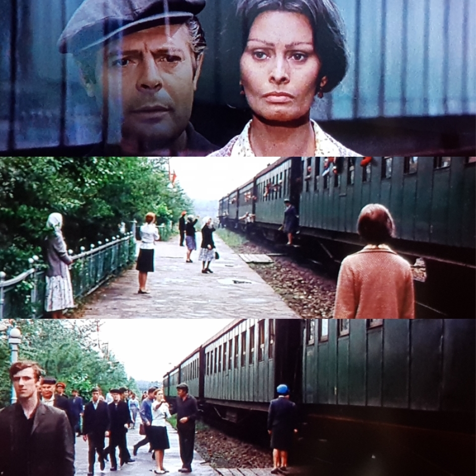 영화 [해바라기]에서 러시아 기차역에서 남편과 만나는 장면 / 사진=영화 캡처