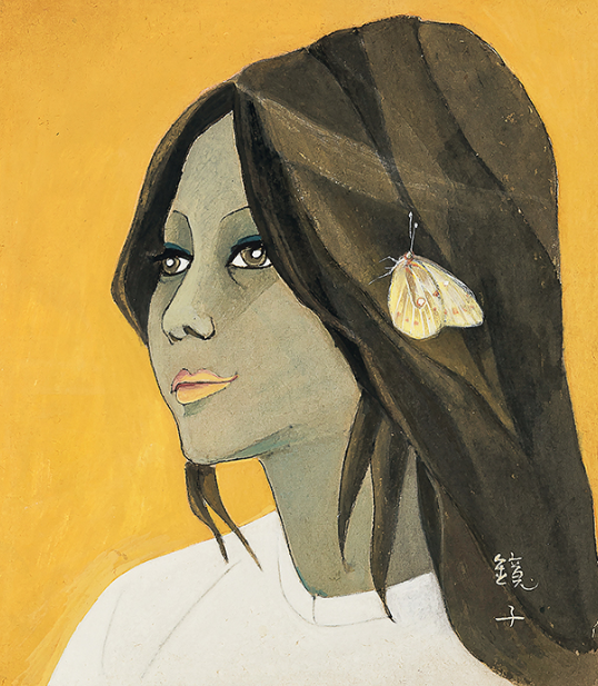 천경자, 여인(Woman), color on paper, 26.5☓23.0cm, signed on the lower right. 추정가 KRW 1.5억~2억 원