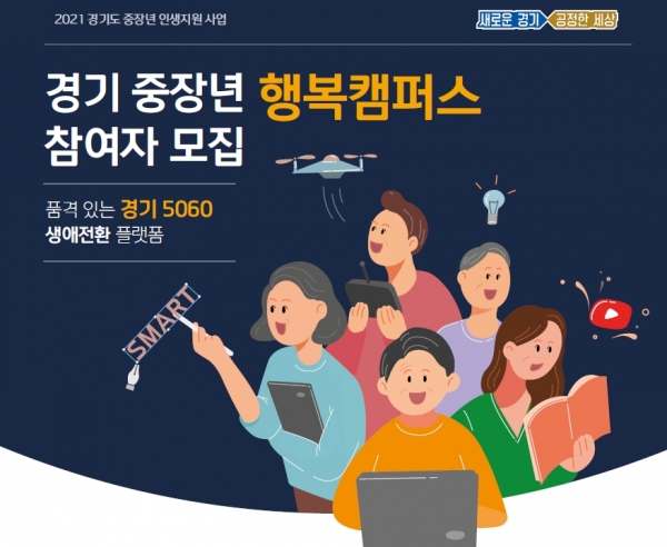 (강남대 `경기 중장년 행복캠퍼스` 참여자 모집. 포스터=강남대학교)
